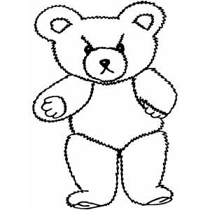300x300 Angry Teddy Bear Coloring Page