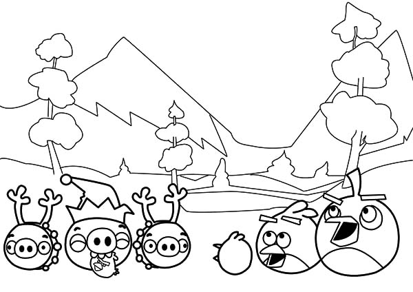 600x424 Angry Birds Winter Coloring Pages