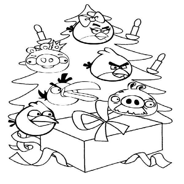 600x600 Angry Birds Coloring Pages Christmas Coloring Kids