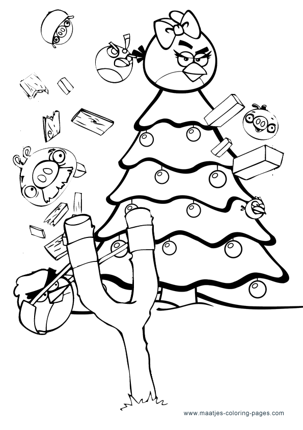 595x842 Angry Birds To Color Christmas Angry Birds Coloring Pages