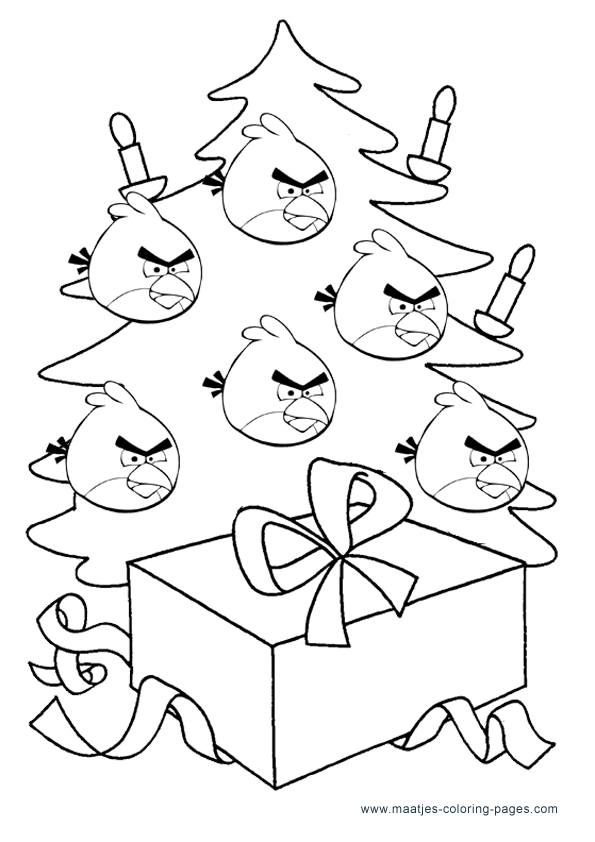 595x842 Angry Birds Christmas Coloring Pages
