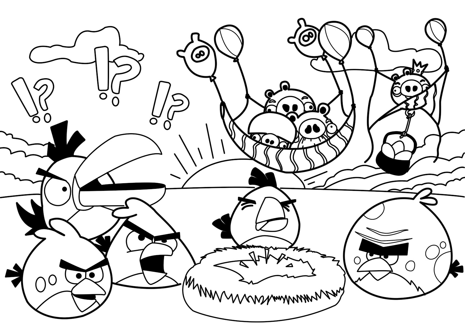 1600x1131 Party Angry Birds Coloring Pages Free Printable Coloring Pages