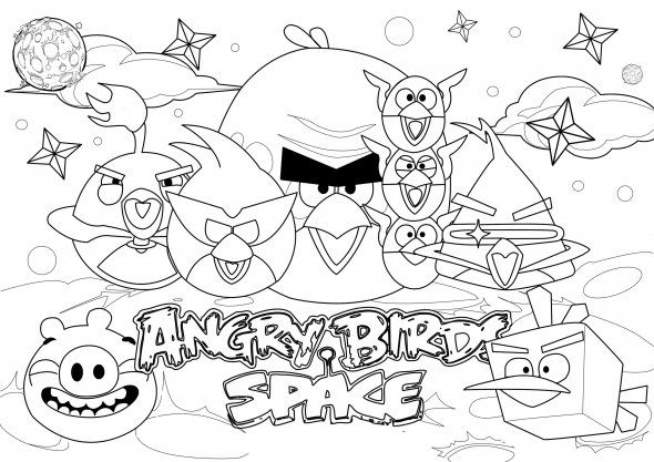 590x417 Angry Birds Space Coloring Pages Kids Coloring Pages