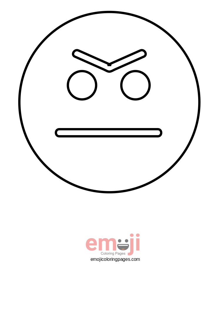 745x1053 Emoji Grumpy Face Or Angry Face Coloring Pages