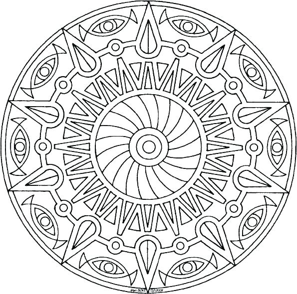 595x590 Free Abstract Animal Coloring Pages Kids Coloring Mandala Coloring