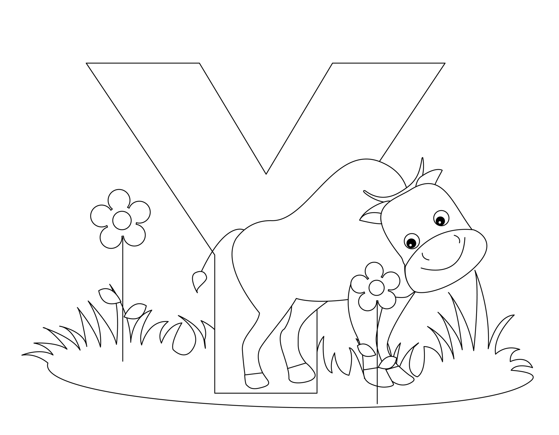 1963x1527 Download Animal Alphabet Letters Y Coloring Pages