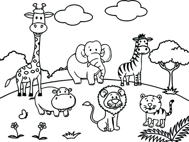 618x466 Coloring Pages Animal Coloring Pages Zoo Animals Coloring Pages