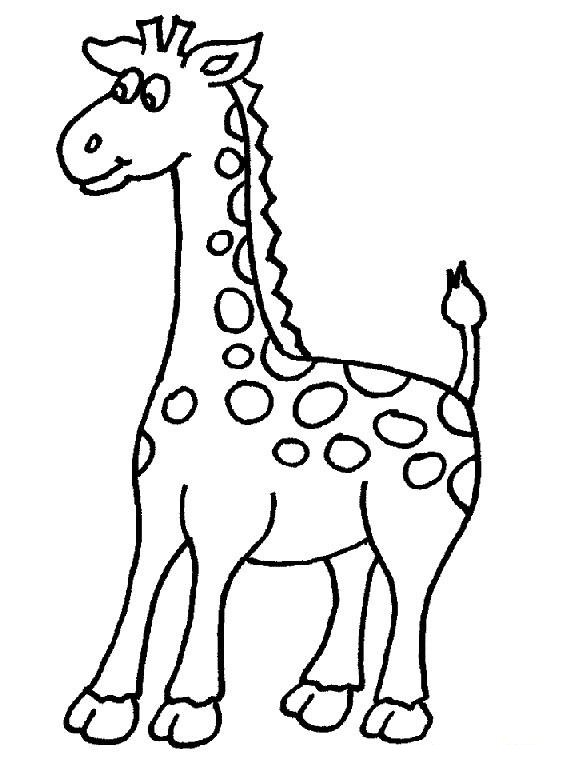 574x766 Cute Giraffe Coloring Page For Kids Printable Grandkids