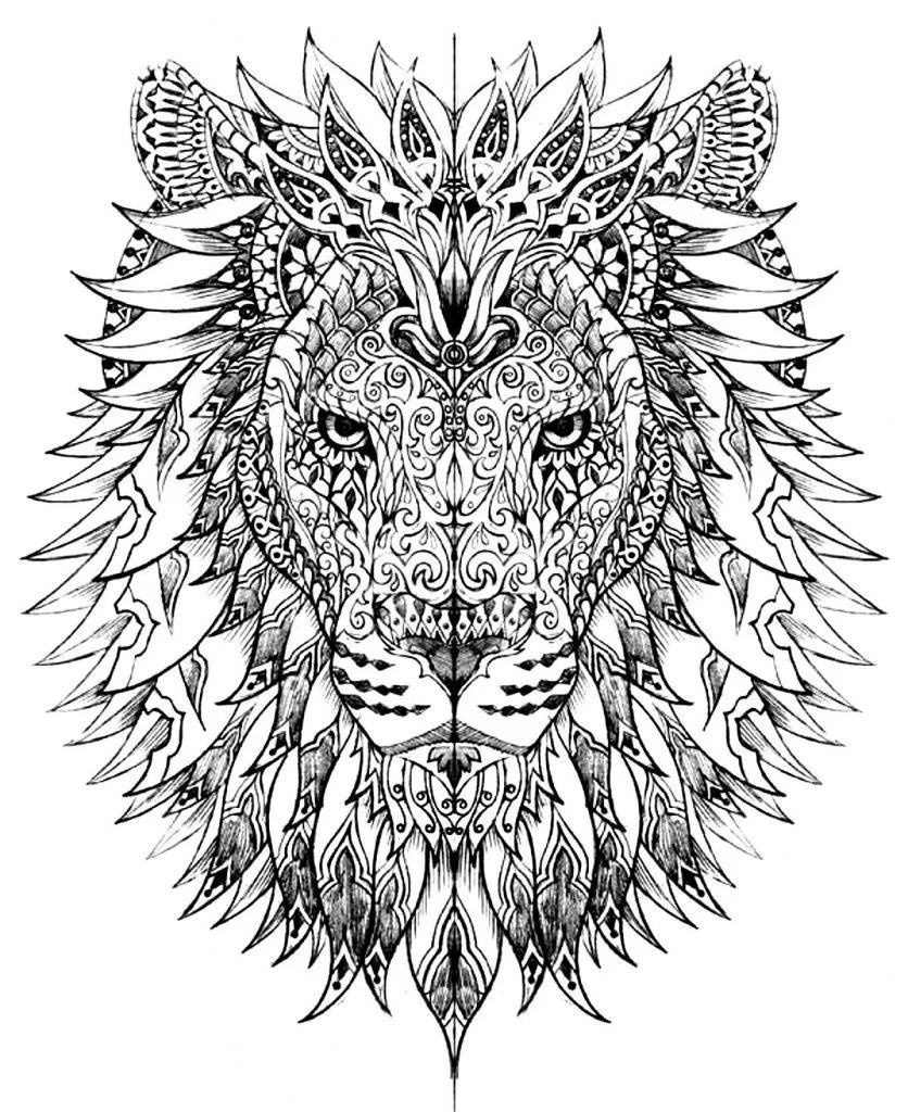 836x1024 Hard Coloring Pages For Adults Depetta Remarkable Animal
