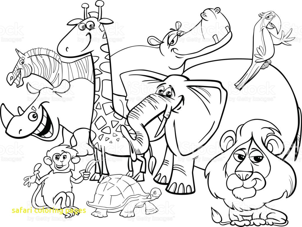 1024x771 Safari Coloring Pages With Cartoon Safari Animals Coloring Page