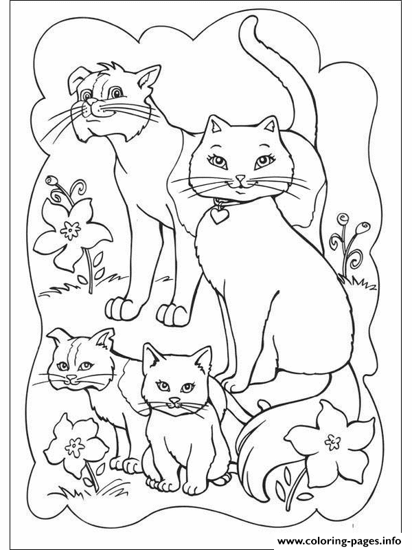 600x800 Family Of Cats Animal Coloring Pages Printable