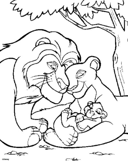 500x628 Lion King Family Coloring Page Animal Pages Of Kidscoloringpage