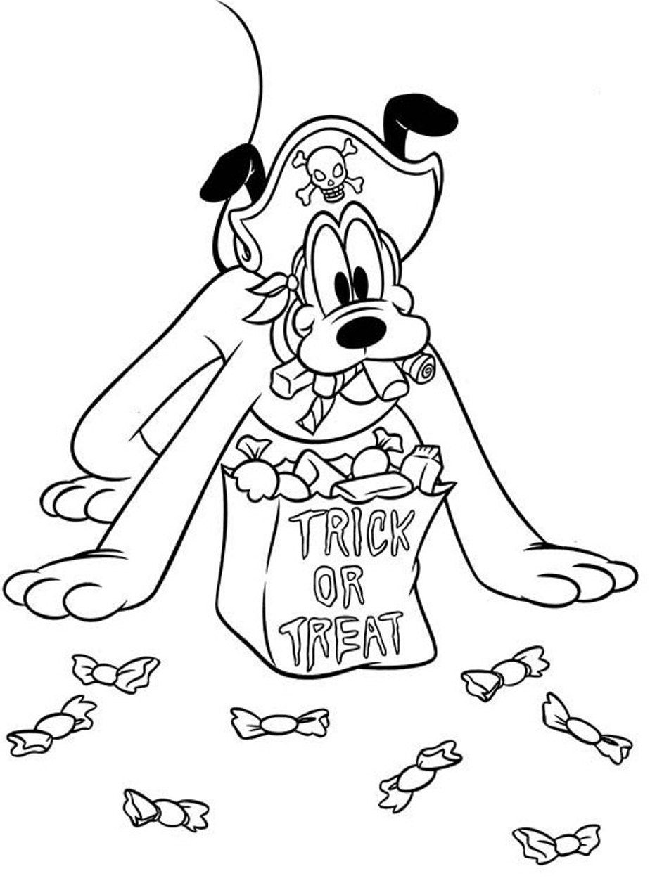 924x1256 Halloween Trick Or Treat Pluto Coloring Pages Disney Coloring