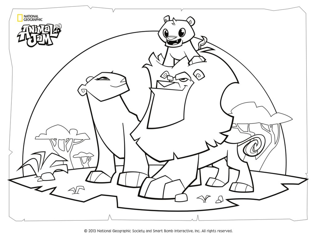 1017x786 Animal Jam Coloring Page Lion Family
