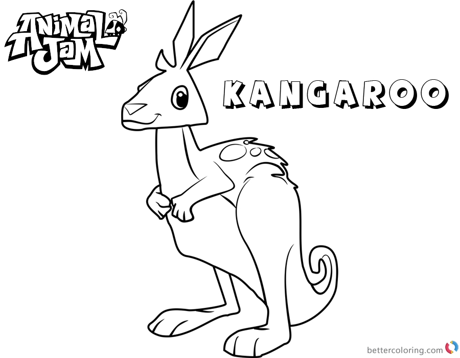 900x700 Coloring Pages Kangaroo Animal Jam Coloring Pages Kangaroo Free