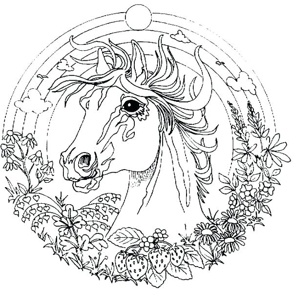 600x593 Mandala Coloring Pages Amazing Animal Horse Mandala Coloring Pages