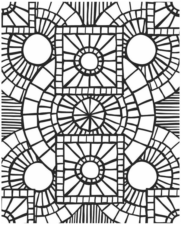 600x747 Fun Mosaic Coloring Pages For Adults