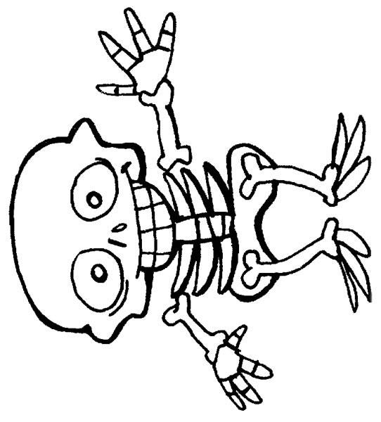 542x600 Coloring Page Halloween Skeleton