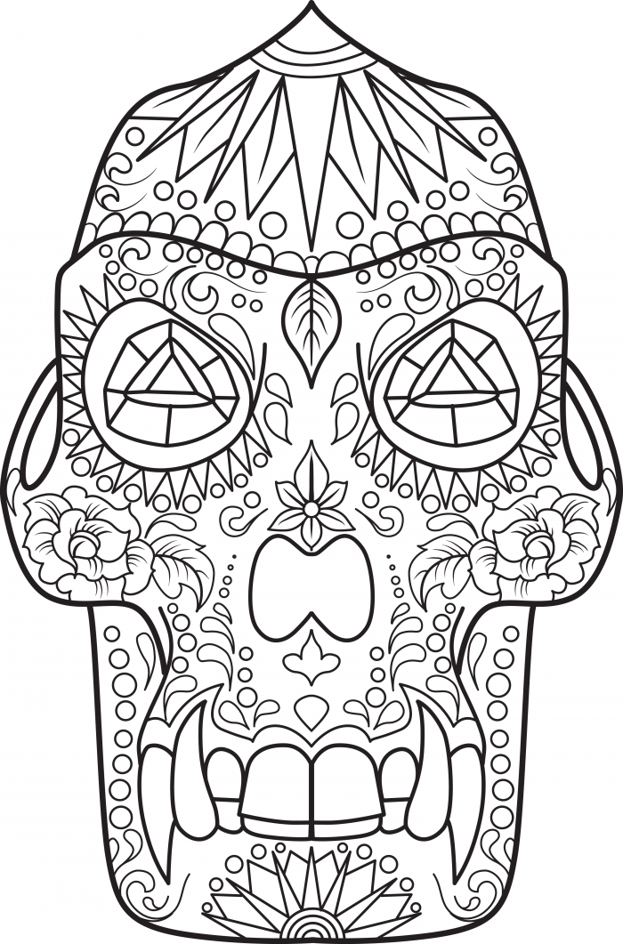 700x1061 Animal Sugar Skull Coloring Pages
