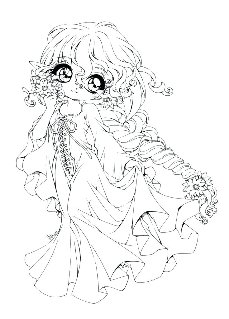 735x1024 Anime Angel Coloring Pages Cute Cartoon With Inspirations