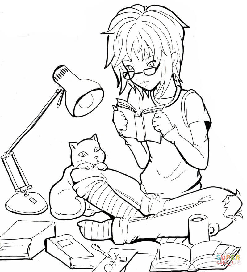 800x880 Cat Girl Coloring Page Free Printable Coloring Pages