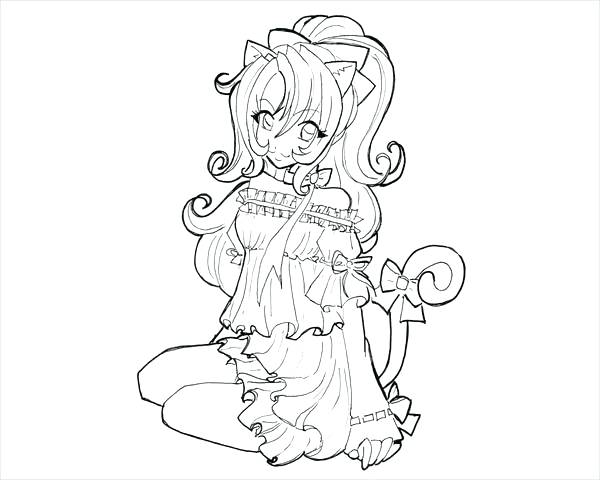 600x480 Anime Cat Coloring Pages Anime Cat Girl Coloring Page Anime Cat