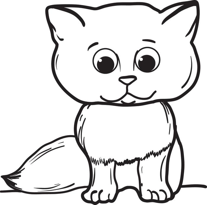 700x693 Cartoon Cat Coloring Pages Free Printable Cartoon Cat Coloring