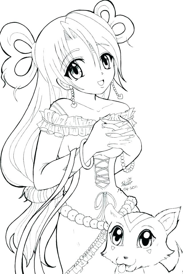 640x960 Anime Character Coloring Pages