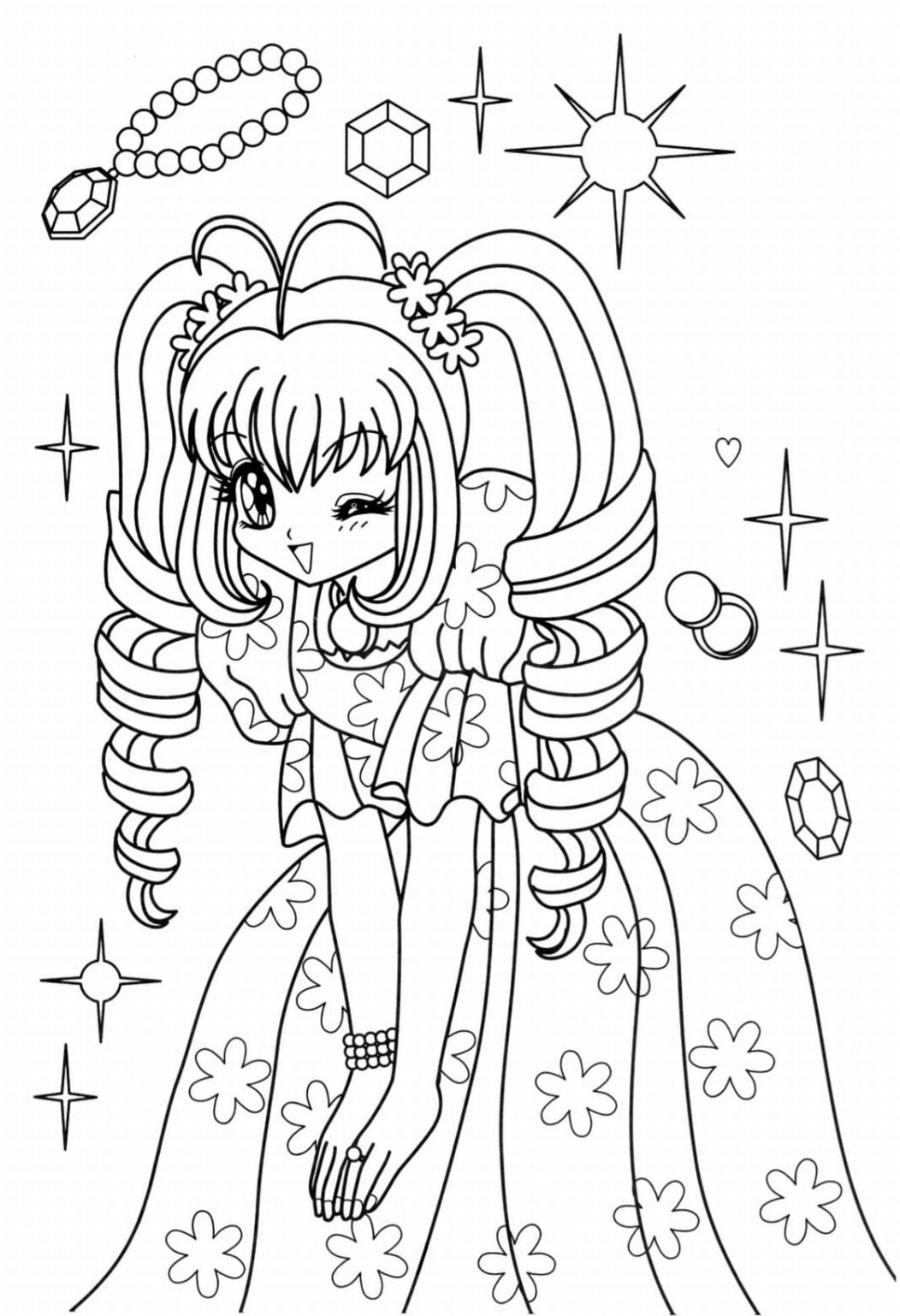 1052x1538 Anime Christmas Coloring Pages