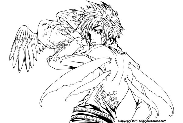 600x406 Anime Coloring Pages For Adults Coloring Page Manga Girl