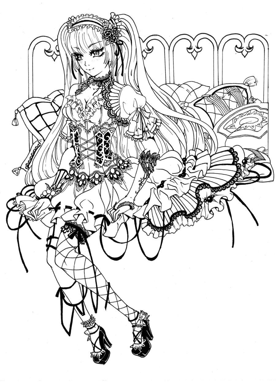 900x1245 Gothic Fairy Coloring Pages