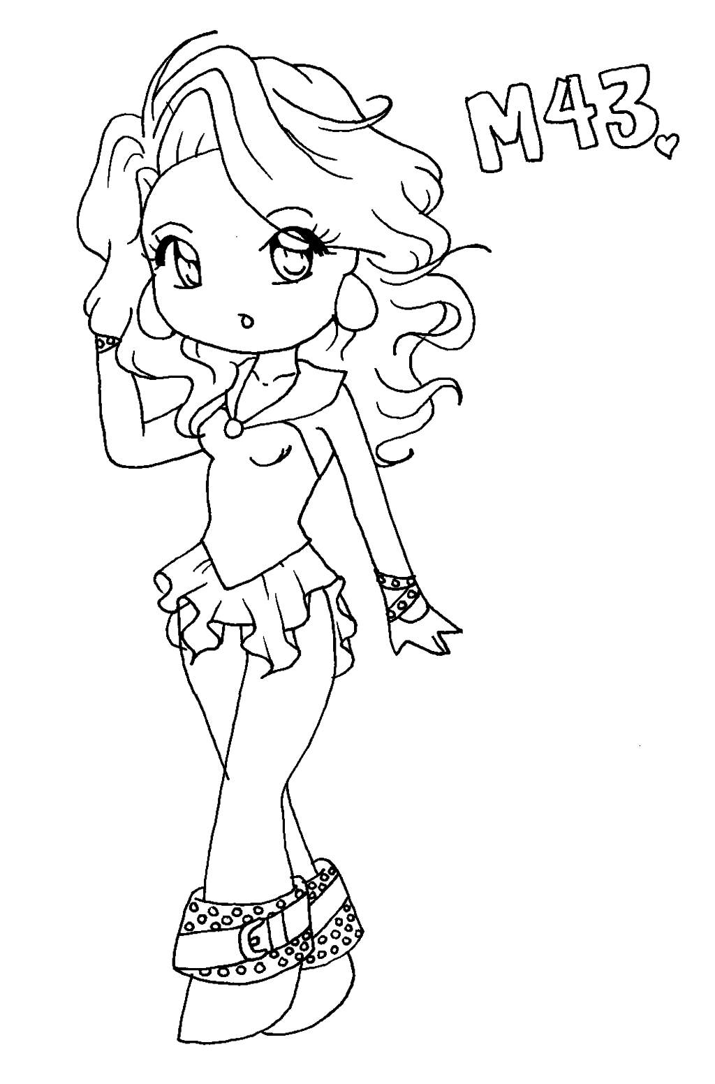 1024x1552 Printable Cute Girls Chibi Coloring Pages Womanmate Free