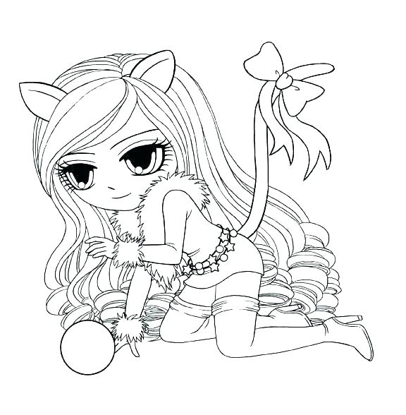 576x588 Anime Fox Girl Coloring Pages