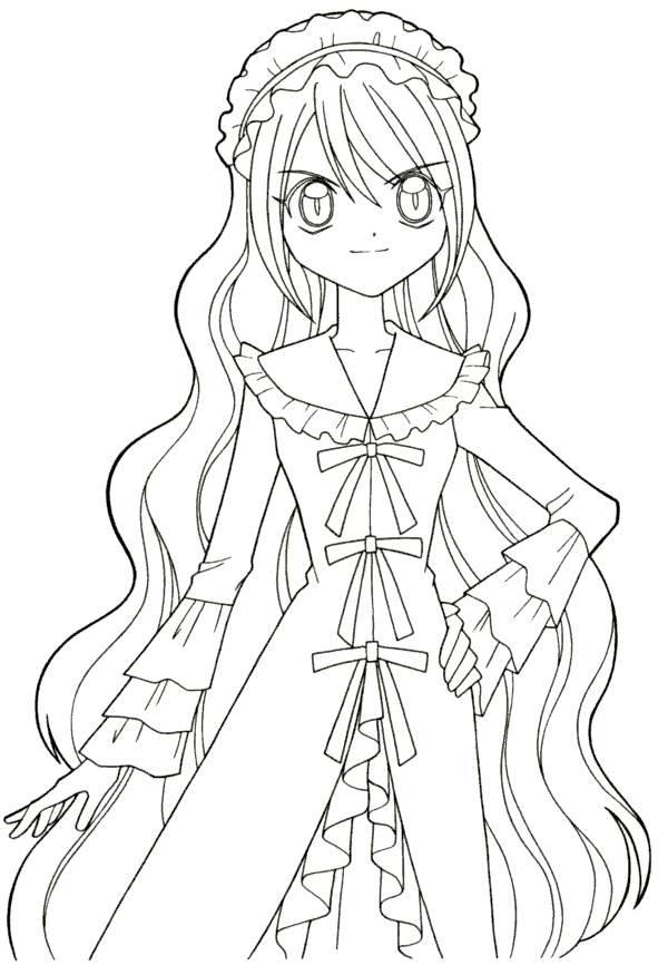 600x866 Anime Girl Coloring Pages Online Photo