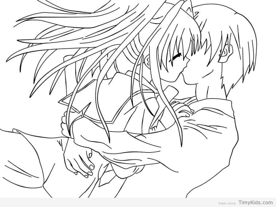 900x675 Anime Couples Coloring Pages Timykids