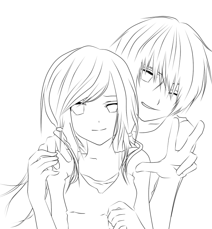 740x800 Cute Anime Couple Coloring Pages Timykids