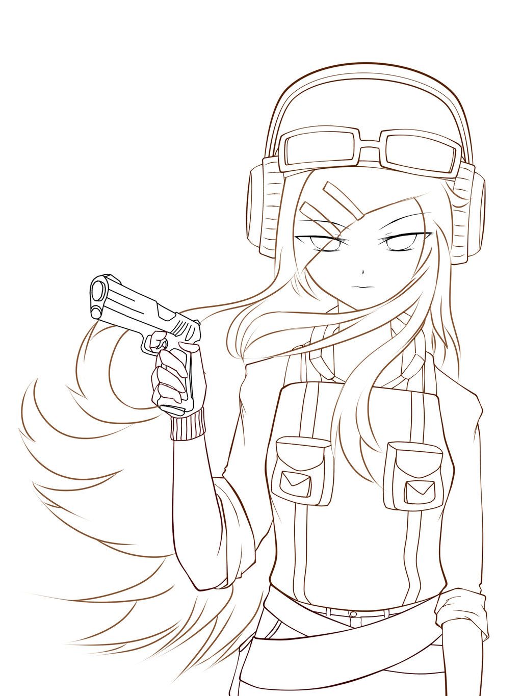 1024x1365 Anime Coloring Pages Girl With Prepare