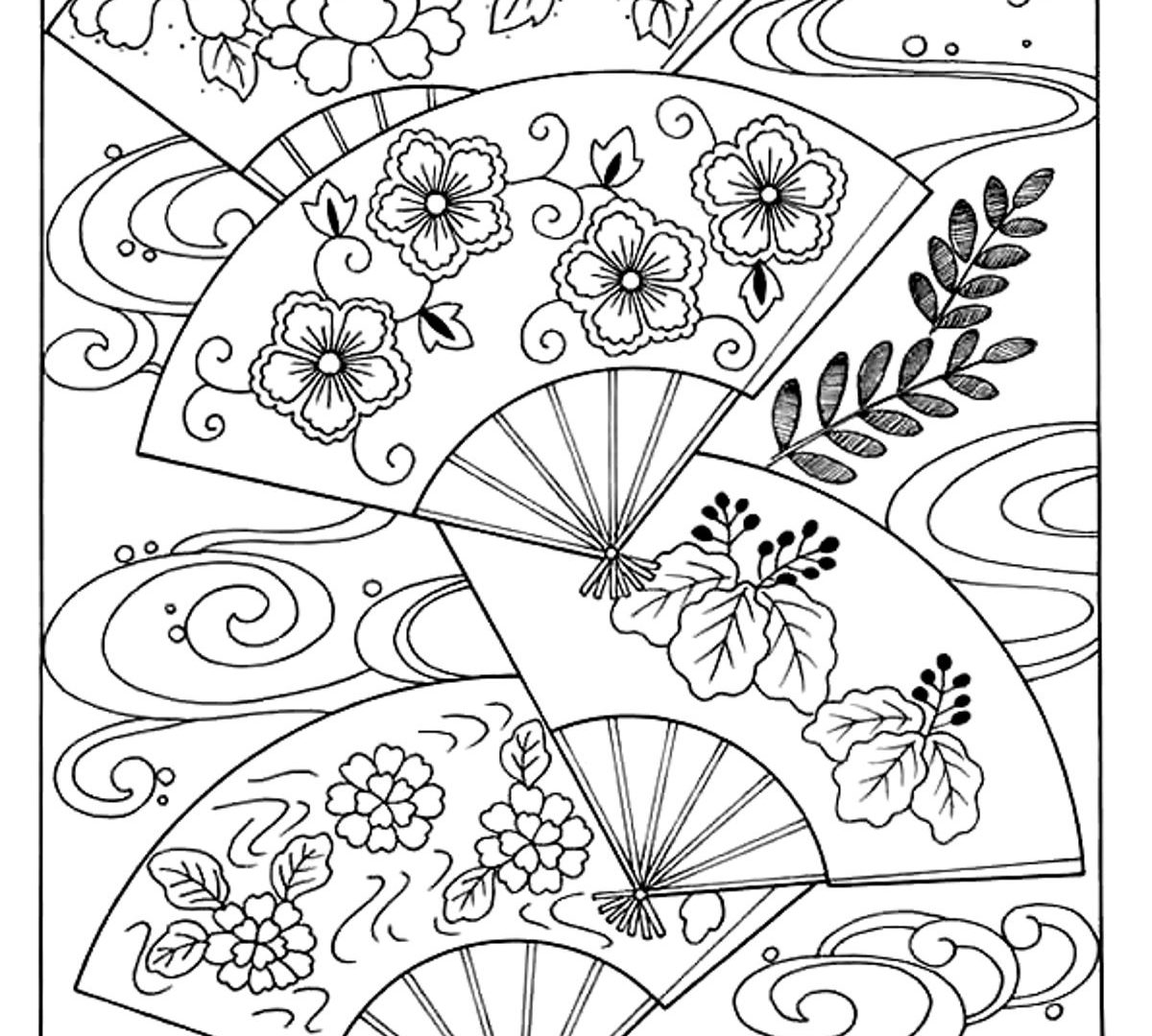 1200x1080 Japanese Coloring Pages Free Printable Lantern Garden Dragon