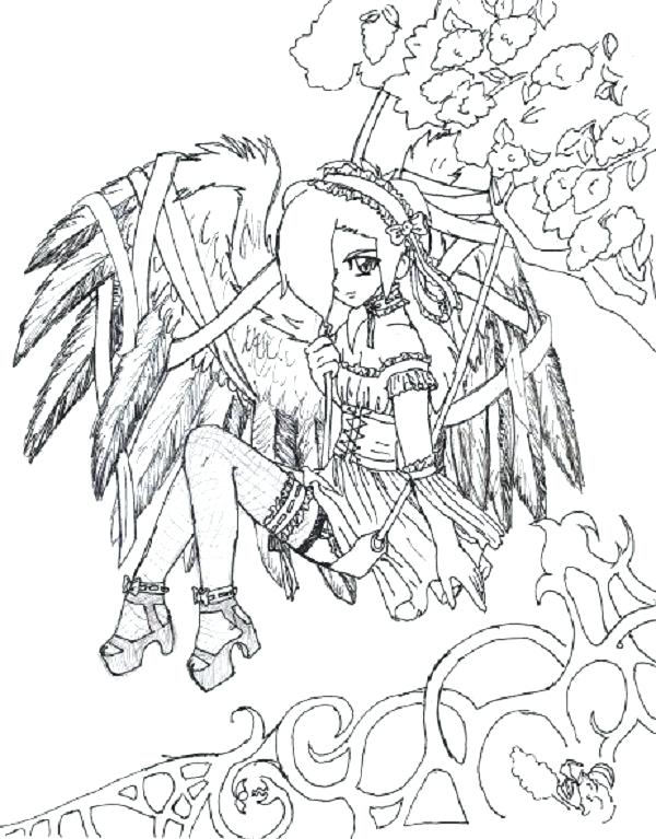 600x767 Anime Fairy Coloring Pages Goth Anime Coloring Pages Fairy Tale