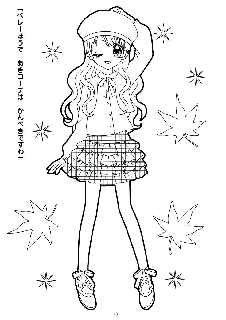 736x1040 Anime Girl Coloring Pages Cute Anime Girl Printable Coloring Pages