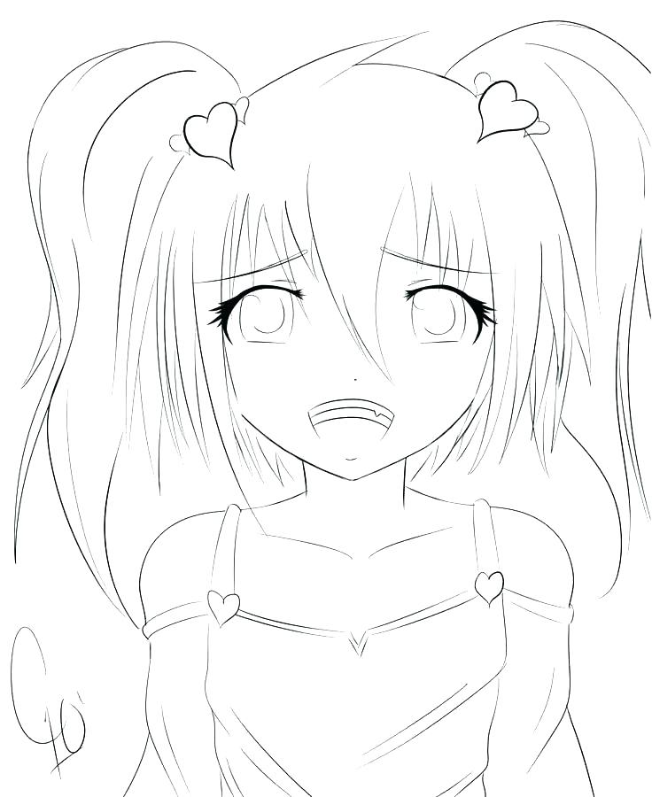 736x900 Anime Girls Coloring Pages Cute To Print Sheets