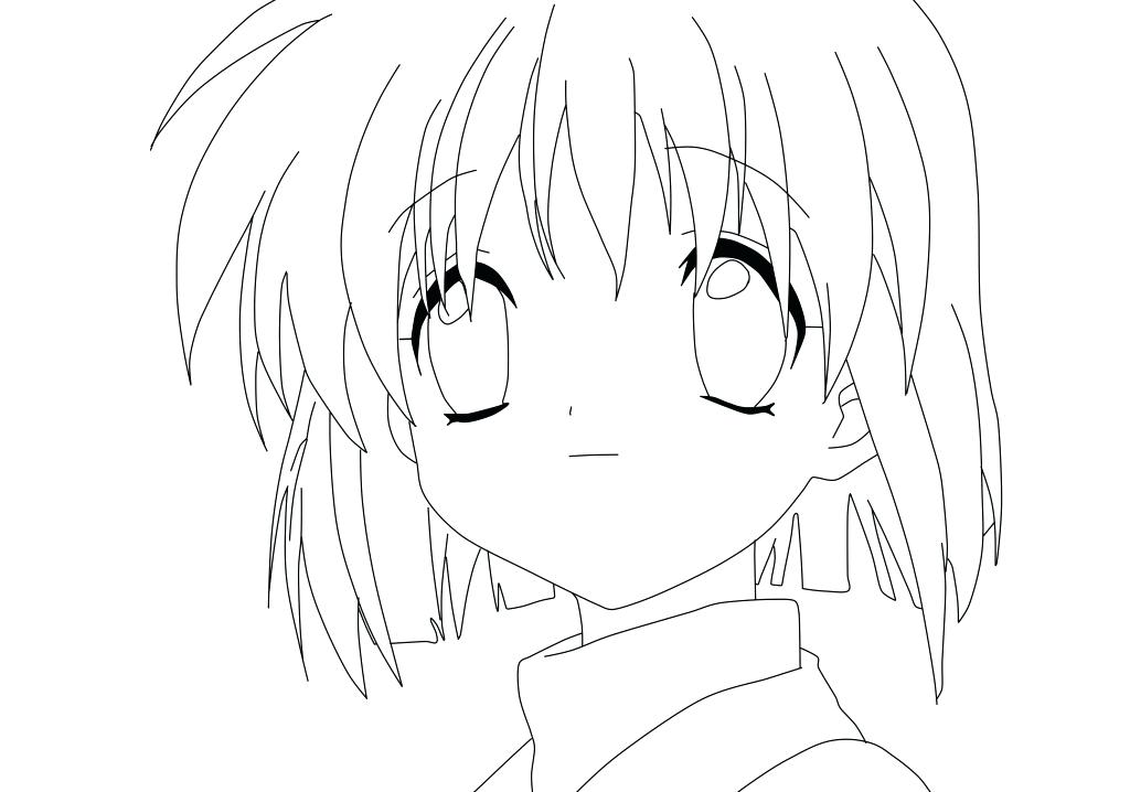 1024x718 Anime Girl Coloring Page Anime Females Colouring Pages Anime Girl