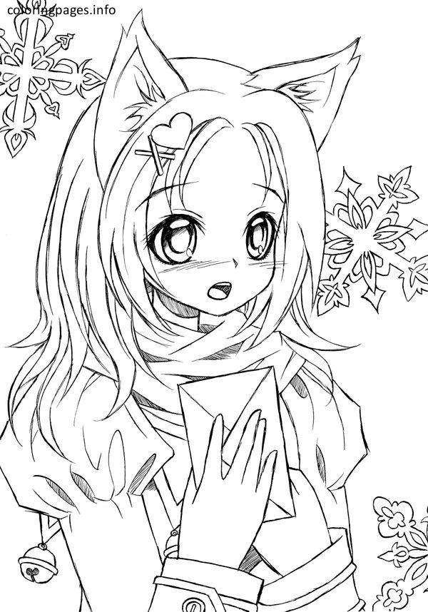 600x858 Anime Girl Coloring Pages