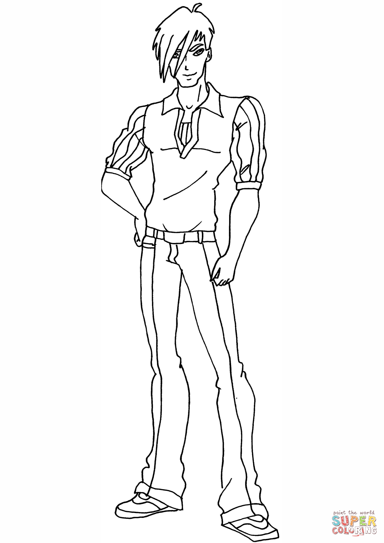 1240x1754 Fresh Anime Guy Coloring Pages