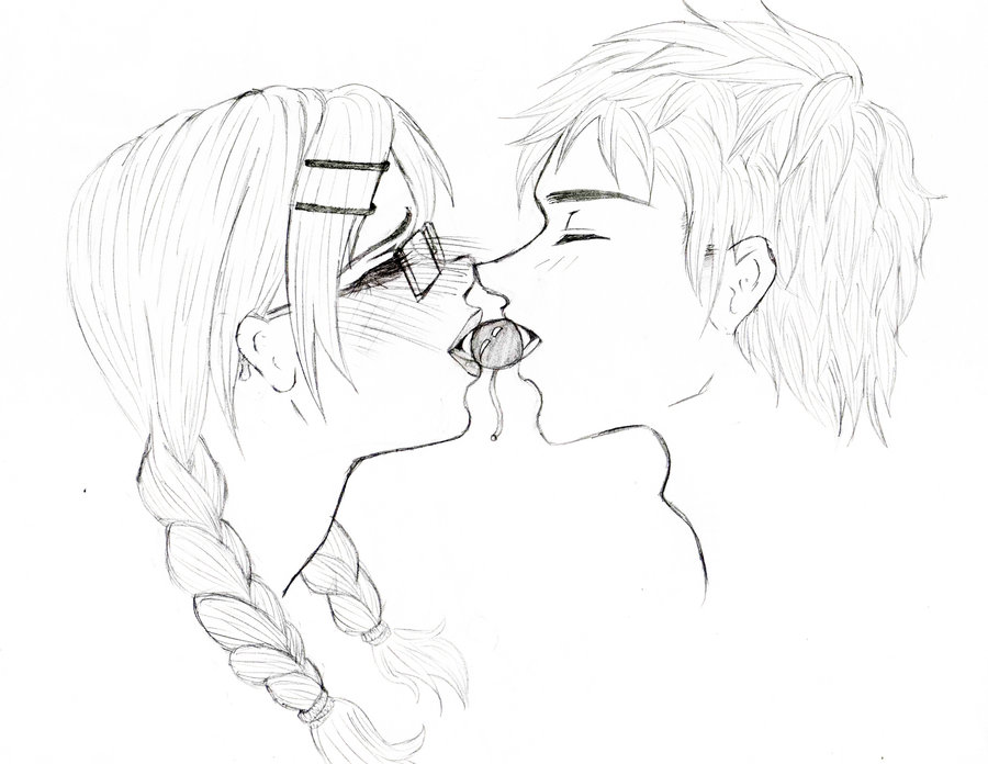 900x696 Anime Couple Coloring Pages Kissing