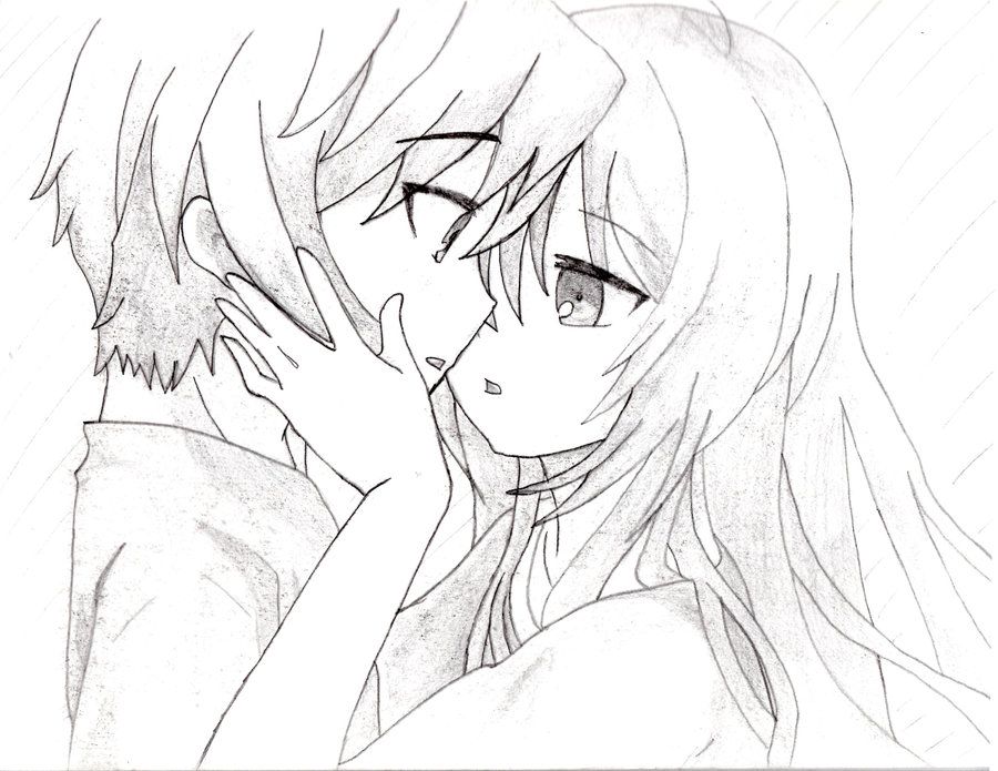 900x695 Anime Kiss Sketch