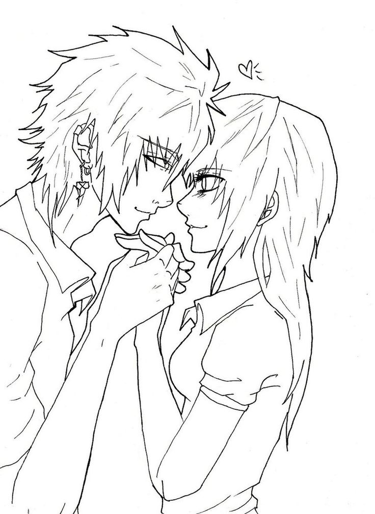 736x1007 Anime Couples Coloring Pages