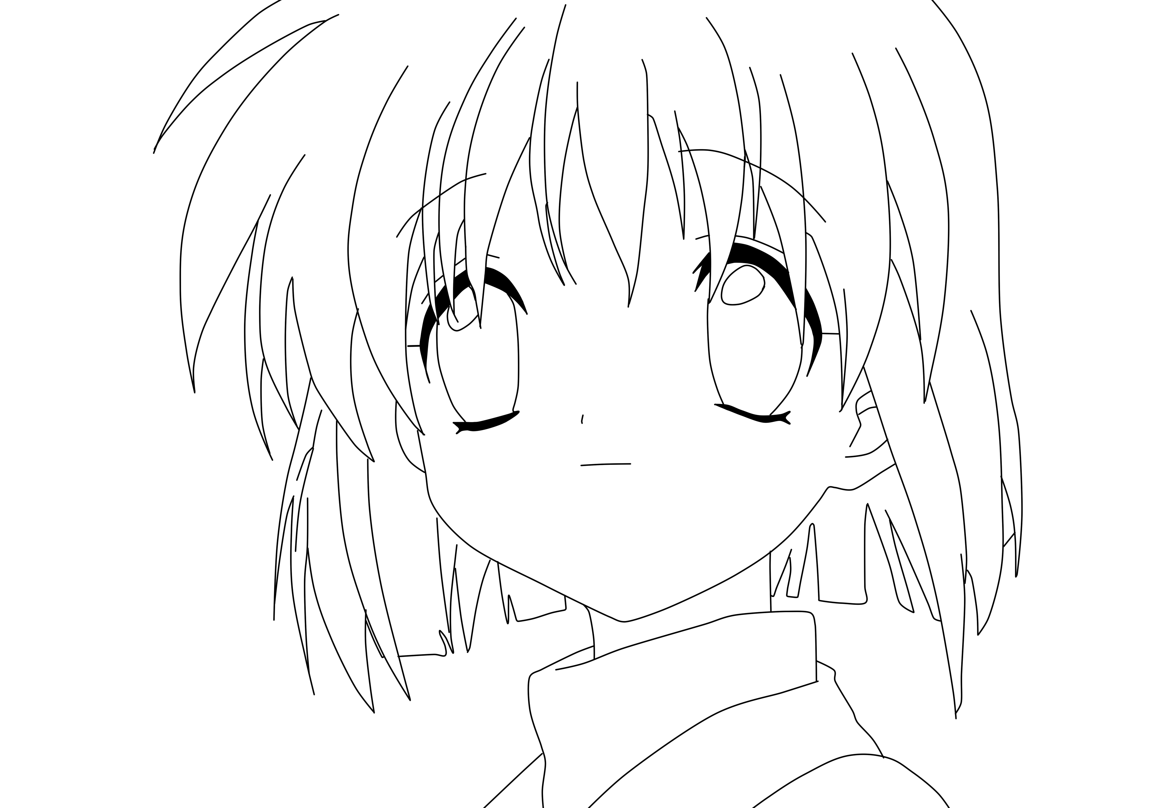 Anime Line Art Coloring Pages at GetDrawings | Free download