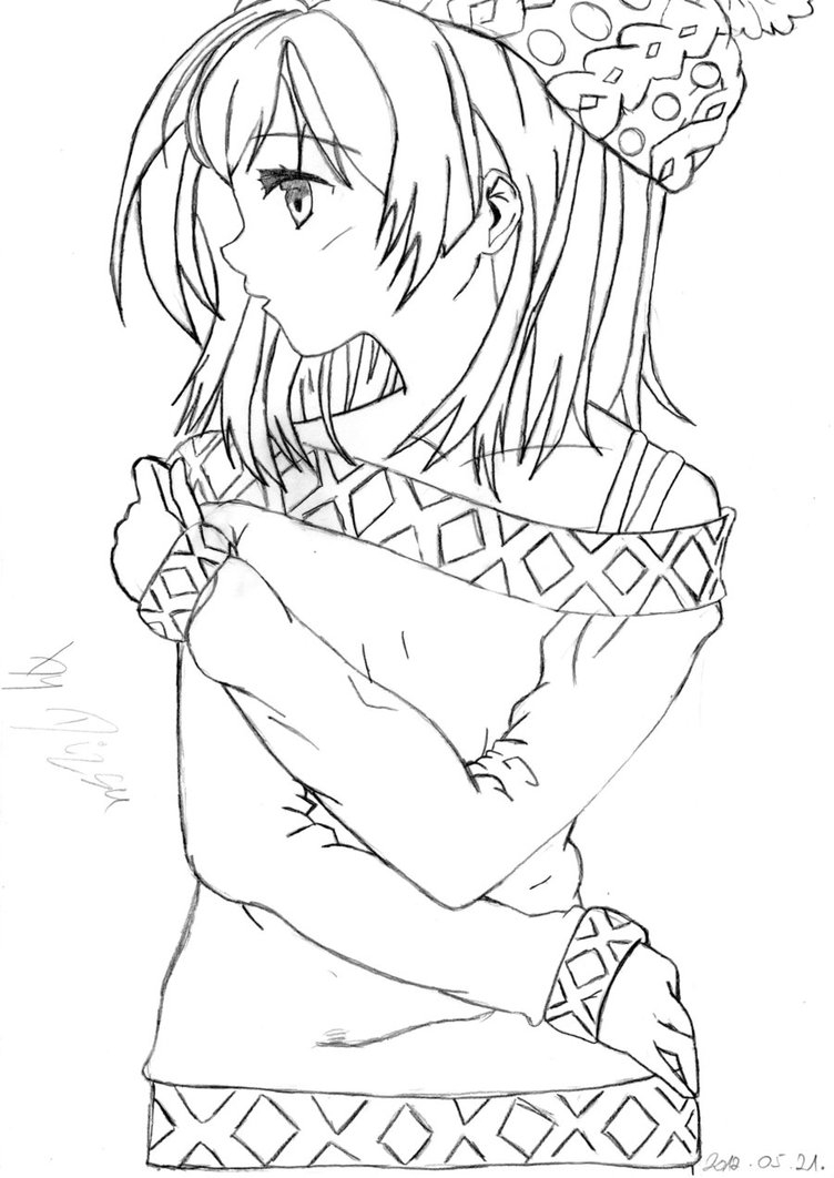 752x1062 Awesome Kawaii Manga Anime Coloring Pages Womanmate Free