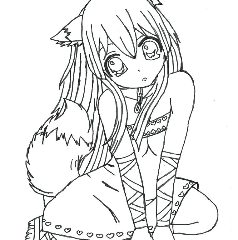 762x768 Anime Girl Coloring Pages